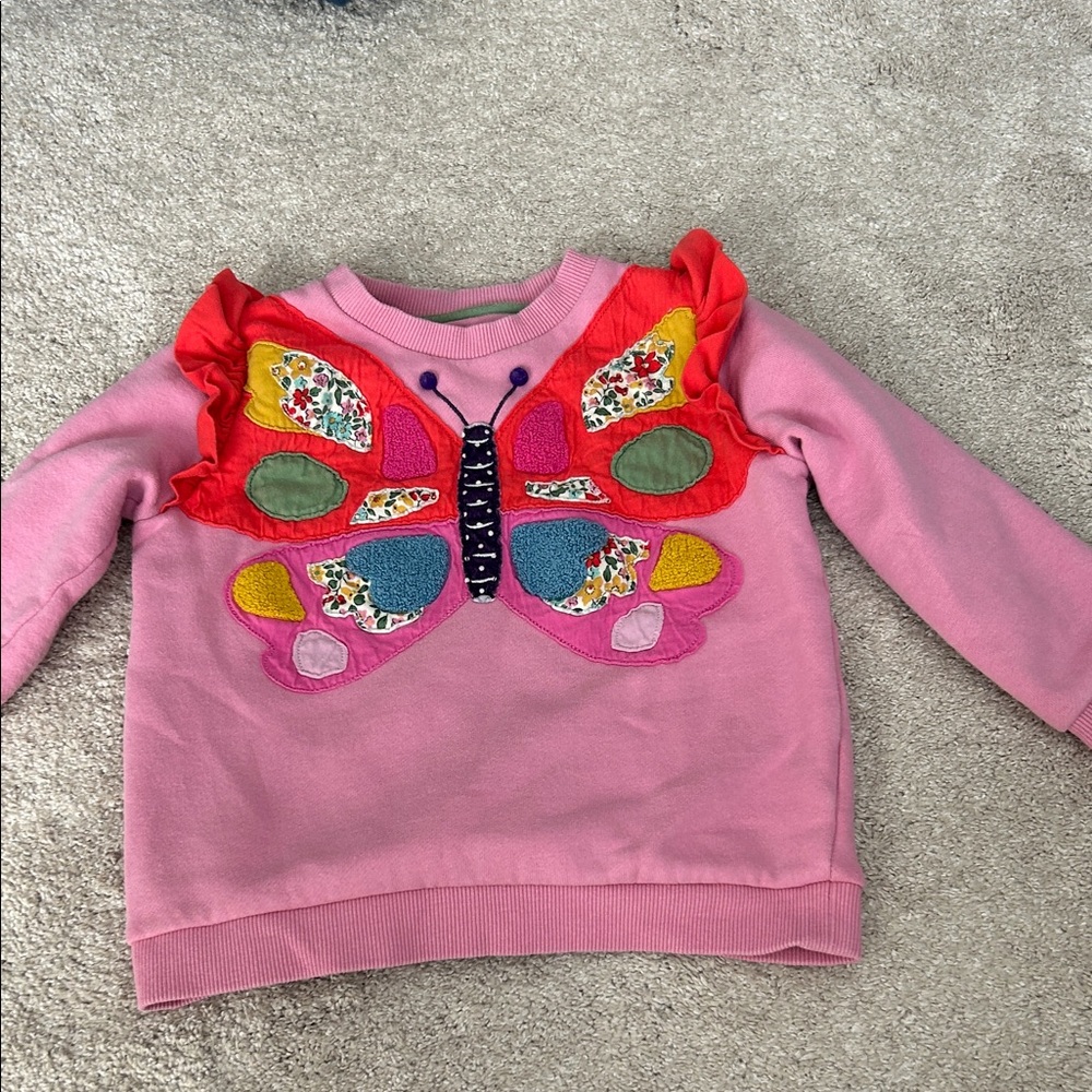 Colorful Mini Boden Butterfly Kids Sweatshirt